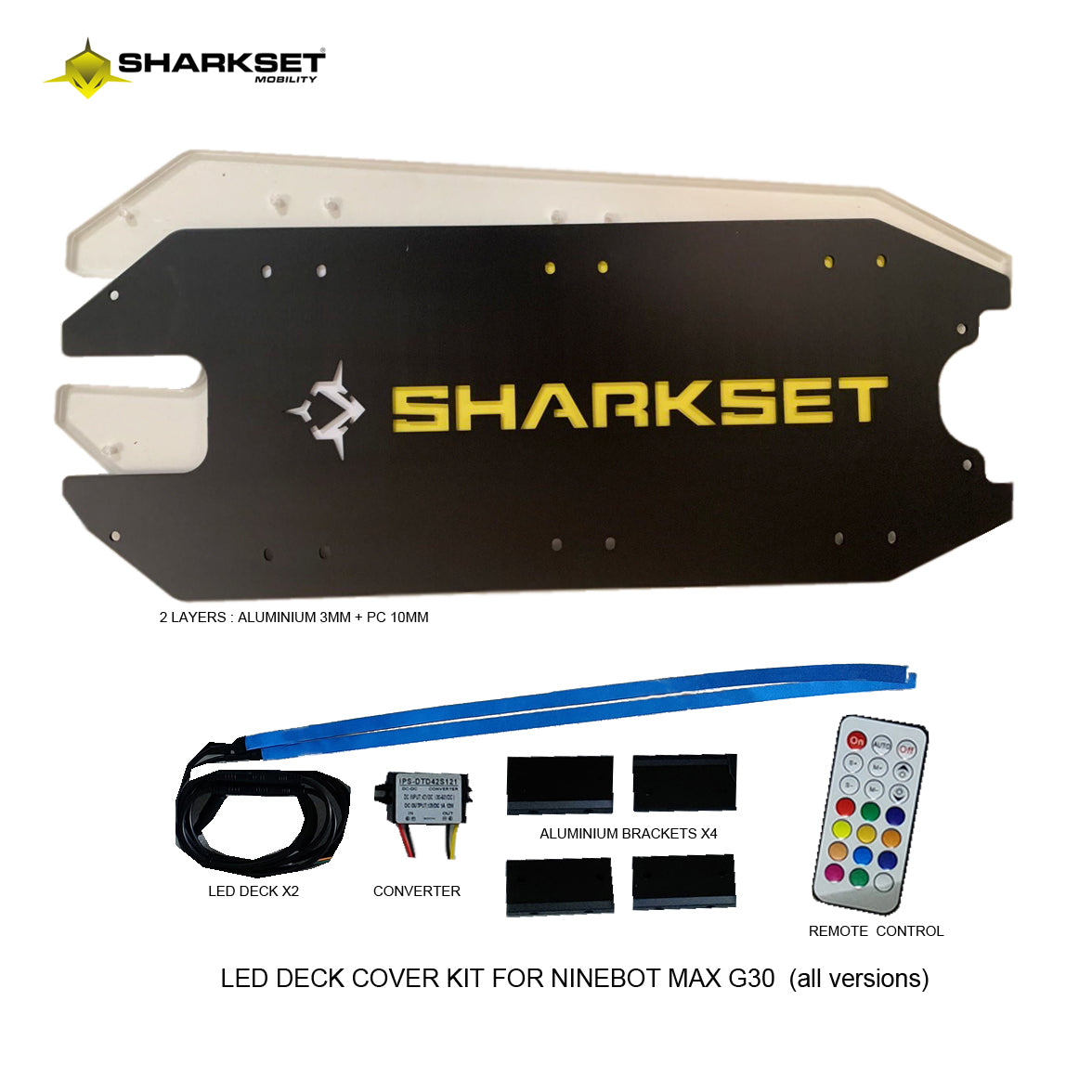 SHARKSET Beleuchtetes LED-Deck, Ninebot Max G30“ 