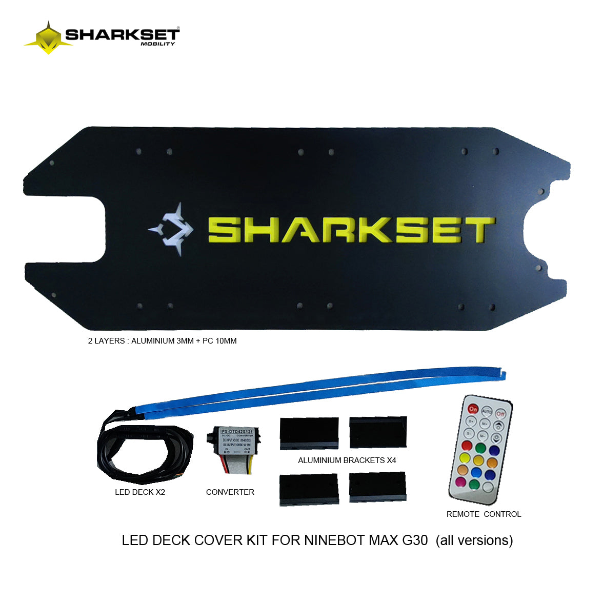 SHARKSET Beleuchtetes LED-Deck, Ninebot Max G30“ 